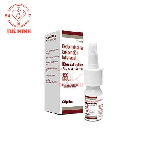 Beclate Aquanase 7.5ml Cipla (150 doses) - Thuốc phòng ngừa và kiểm soát triệu chứng hen suyễn